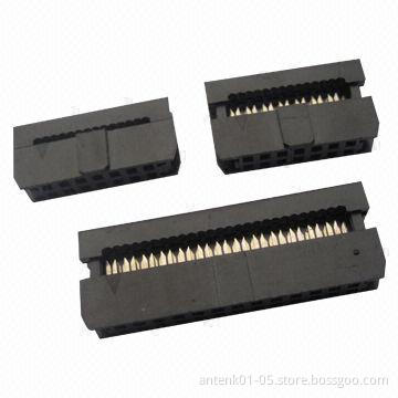 2.54mm IDC Socket Connectors with Brass Contact, Used for Ribbon Cables